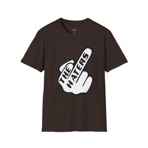 T-Shirt — Bold Middle Finger 'The Haters' Graphic Tee