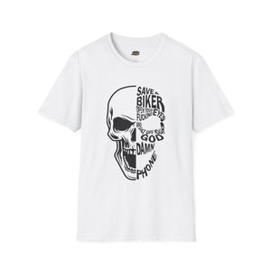 Skull Motorcycle T‑Shirt — "Save a Biker" Graphic Tee