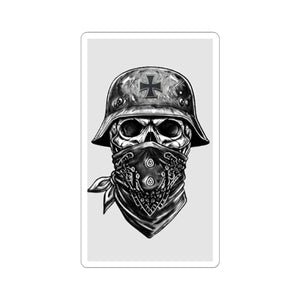 Skull Soldier Kiss-Cut Sticker — Bandana Mask Helmet Graphic
