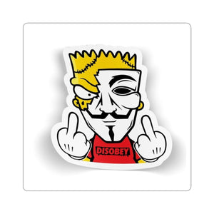 Disobey Middle Finger Kiss-Cut Sticker – Edgy Punk Laptop Decal